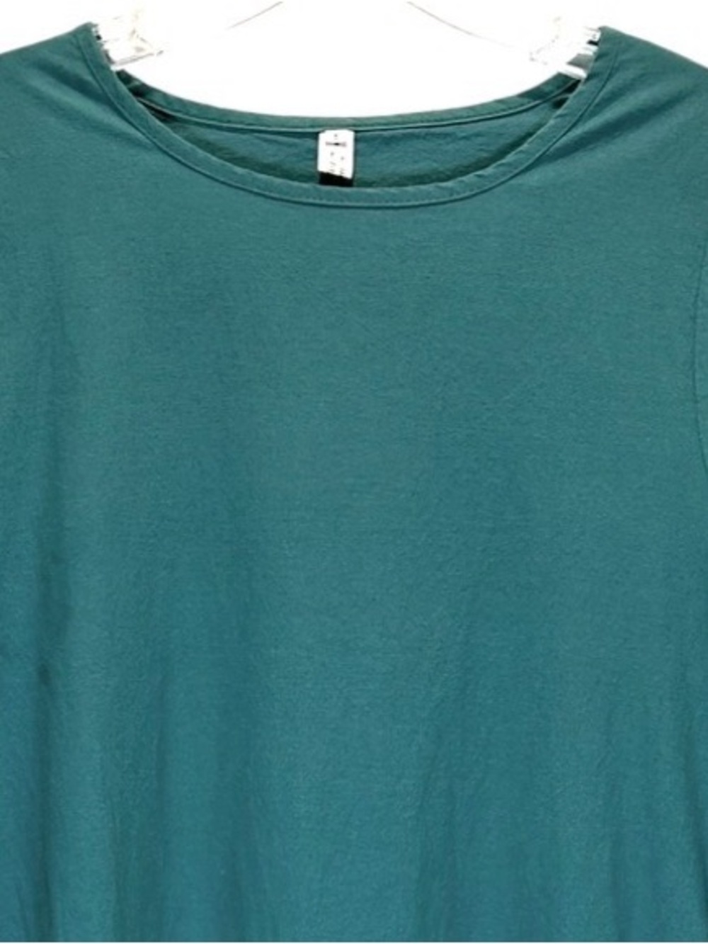 Depending on the Horizon Jade Green Cotton Lagenlook Pullover Midi Dress - Large - Picture 6 of 7